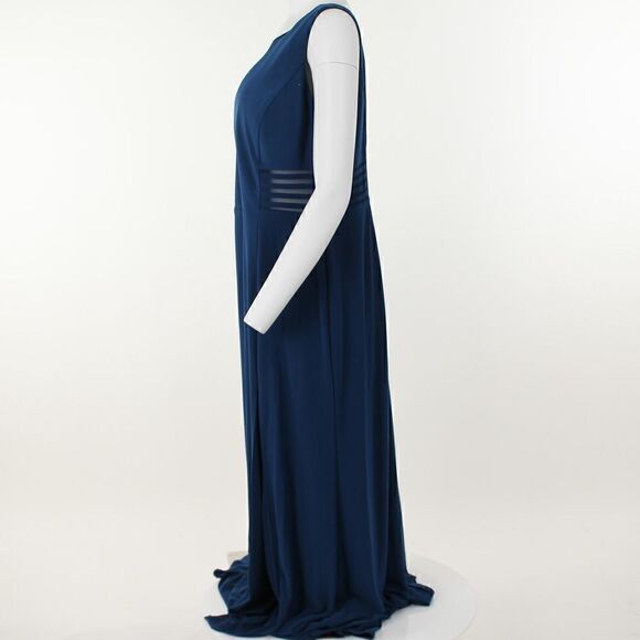 Morgan & Company Trendy Plus Size Mesh-Inset Gown - Picture 3 of 5